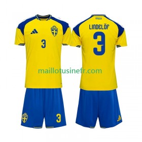 Maillot de Foot Suède Victor Lindelof 3 Domicile 2026 - Enfant